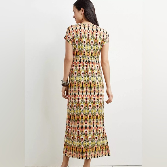 J. Jill Printed Empire-waist Maxi Wrap Dress. Size Small - Picture 2 of 5